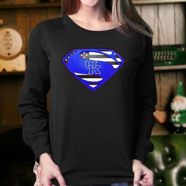 Usa Flag Inside Kentucky Wildcats Superman Shirt