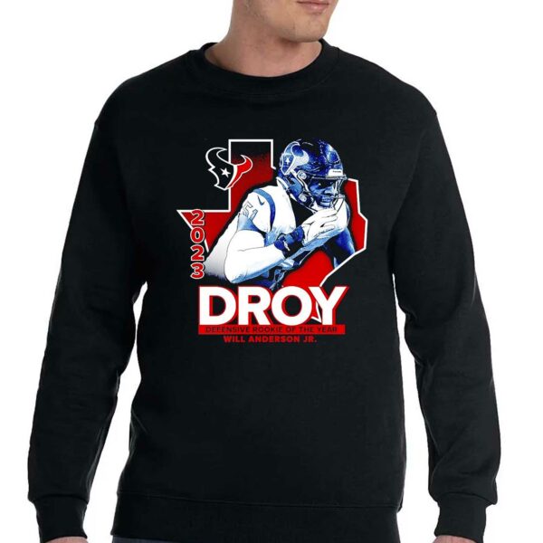 Will Anderson Jr Houston Texans 2023 Droy Defensive Rookie Of The Year Shirt