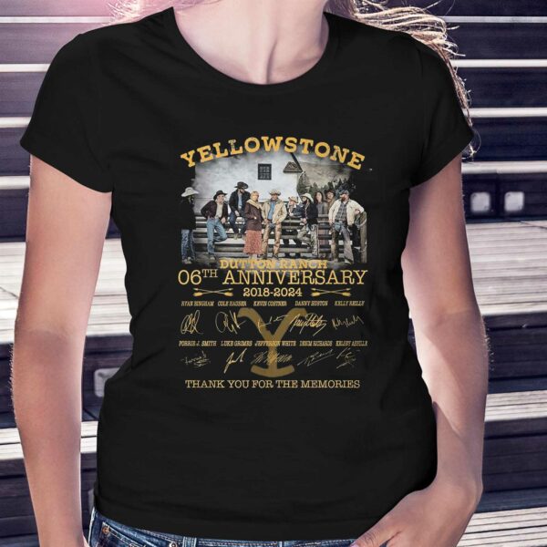 Yellowstone Dutton Ranch 06th Anniversary 2018-2024 Thank You For The Memories T-shirt