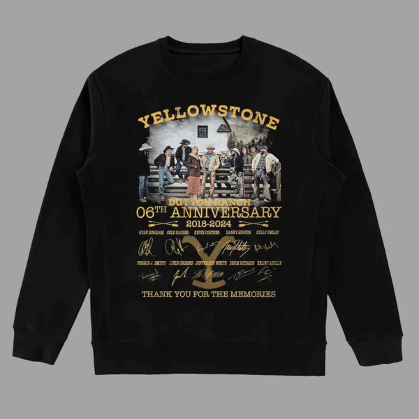 Yellowstone Dutton Ranch 06th Anniversary 2018-2024 Thank You For The Memories T-shirt