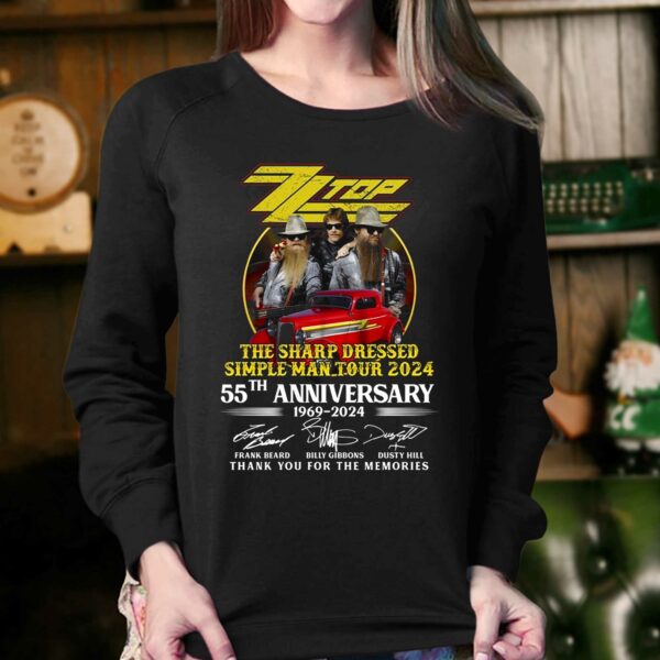 Zz Top Sharp Dressed Simple Man Tour 2024 55th Anniverasry 1969-2024 Thank You T-shirt