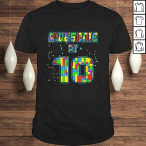 10 Years Old Birthday Gift Age 10 Build Blocks Bricks Theme Shirt 10 Years Old Birthday Gift Age 10 Build Blocks Bricks Theme Shirt