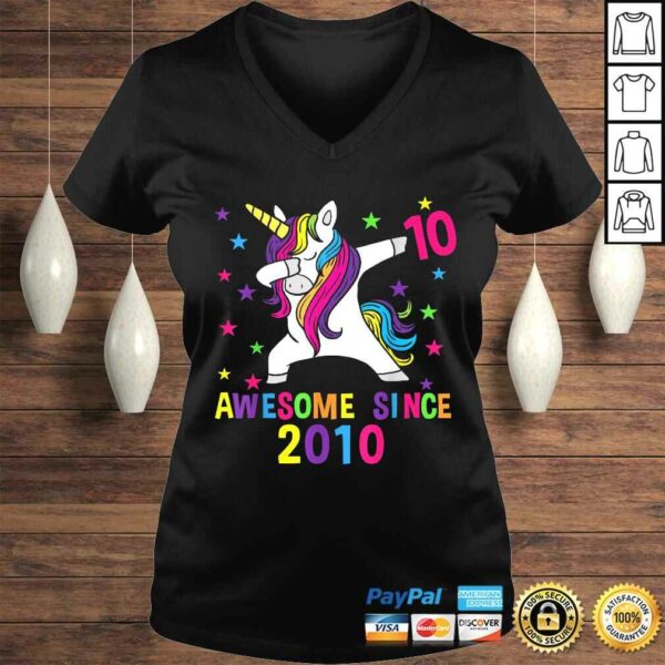 10th Birthday Dabbing Unicorn Awesome Since 2010 Party Tee T-Shirt