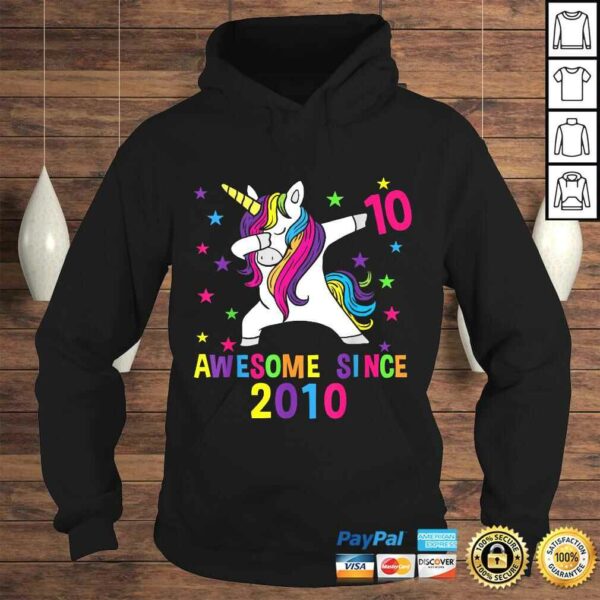 10th Birthday Dabbing Unicorn Awesome Since 2010 Party Tee T-Shirt