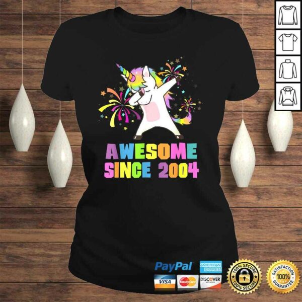 16 Years Old 16th Birthday Awesome Since 2004 Unicorn Tee Shirt