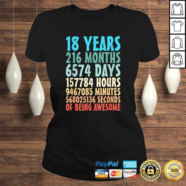 18 Years Of Being Awesome 18 Yr Old 18th Birthday Countdown V-Neck T-Shirt