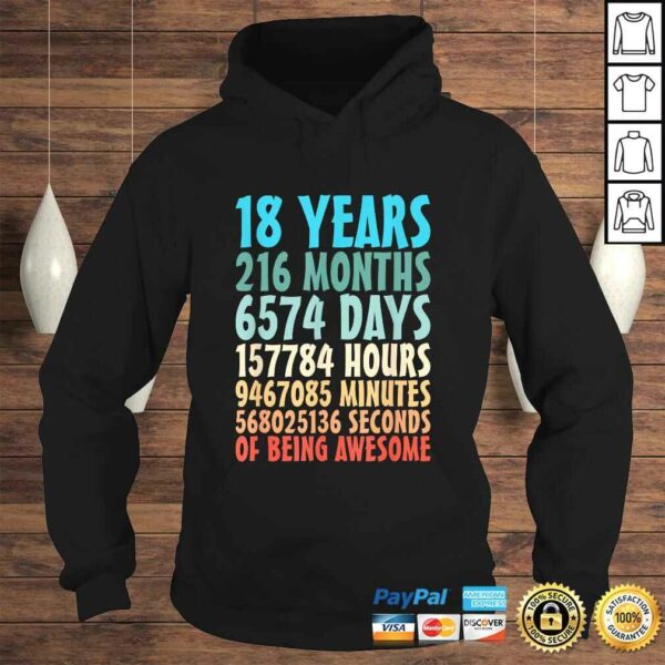 18 Years Of Being Awesome 18 Yr Old 18th Birthday Countdown V-Neck T-Shirt