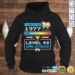 1977 43rd Birthday Gamer Cute Level 43 Unlocked Video Games V-Neck T-Shirt 3 1977 43rd Birthday Gamer Cute Level 43 Unlocked Video Games V Neck T Shirt 4