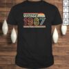 1987 Vintage Shirt, Birthday Gift Tee. Retro Style Gift Top