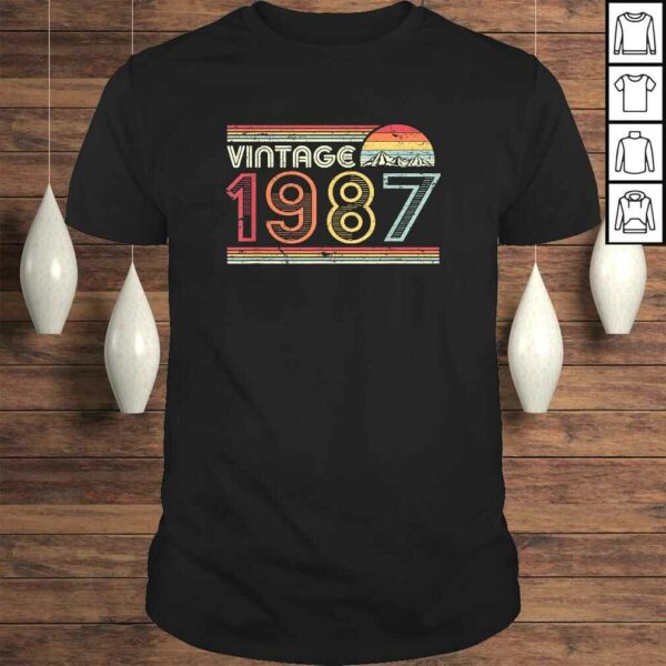 1987 Vintage Shirt, Birthday Gift Tee. Retro Style Gift Top