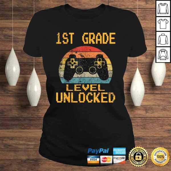 1st Grade Level Unlocked Gamer First Day Of School Boys Tee Shirt