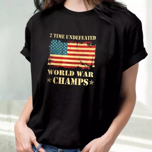 2 Time Undefeated World War Champs Vetrerans Day T Shirt