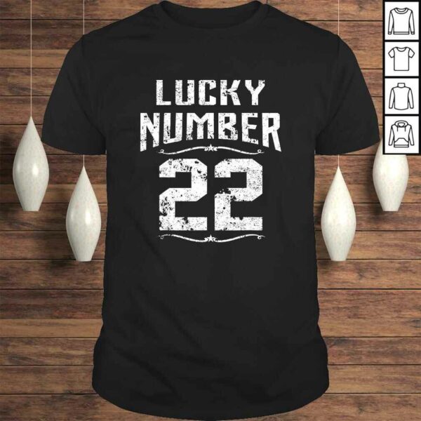 22nd Birthday Gifts Lucky Number 22 Years Old Shirt Awesome