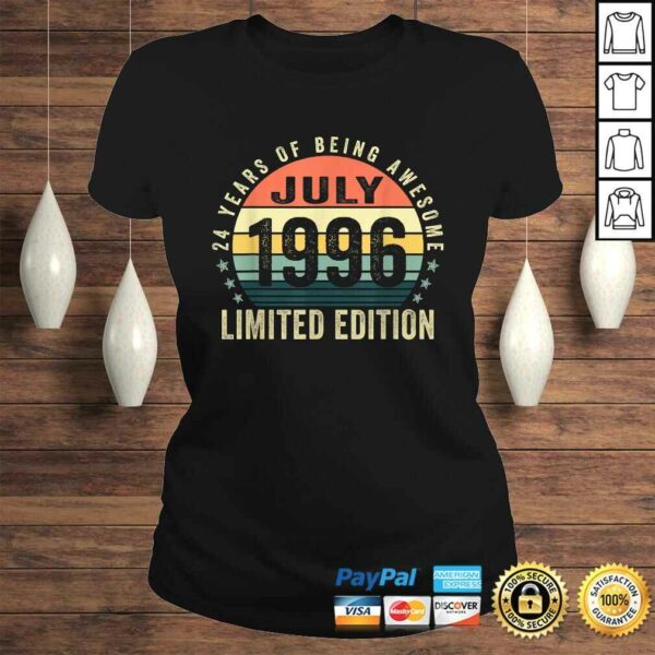 24 Years Old Gifts July 1996 Limited Edition 24th Birthday V-Neck T-Shirt