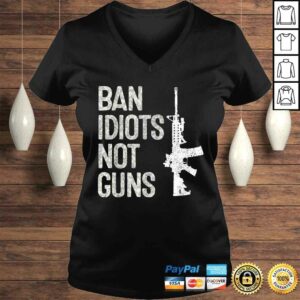 2A 2nd Amendment 2A Pro-Gun AR15 Ban Idiots Not Guns V-Neck T-Shirt
