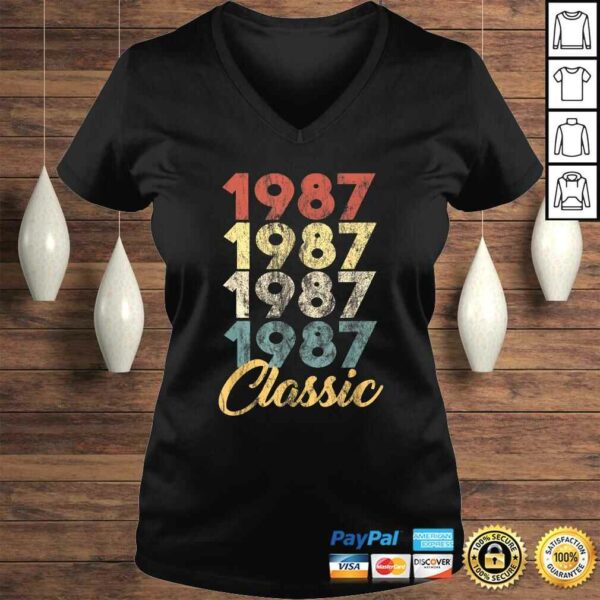 33th Birthday Born in 1987 Retro Birthday Tee Shirt