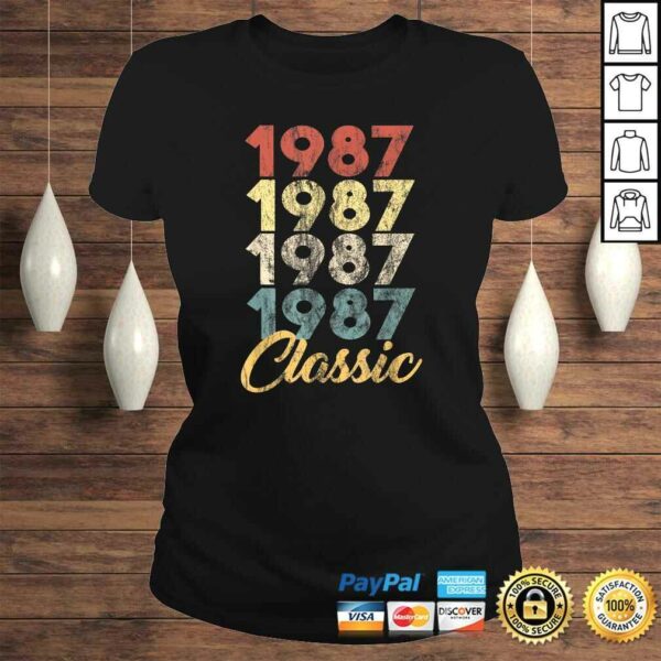 33th Birthday Born in 1987 Retro Birthday Tee Shirt