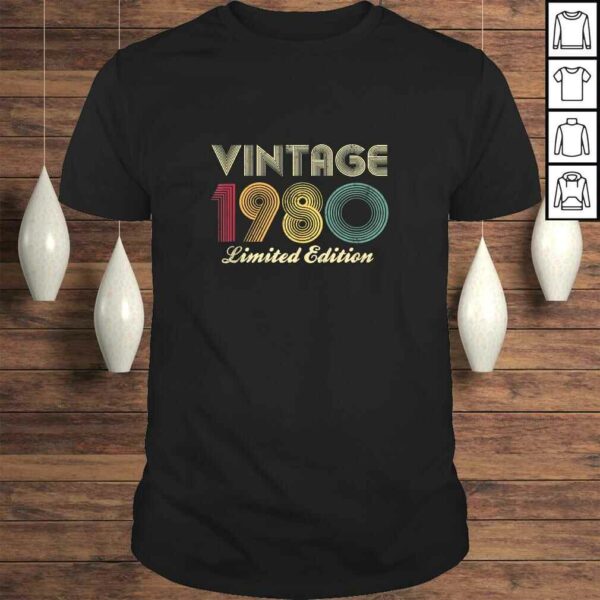 40th Birthday Gift 1980 Vintage Limited Edition 40 Years Old TShirt