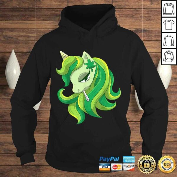 420 Unicorn Girl Shirt Weed Pot Leaf Marijuana Smoke