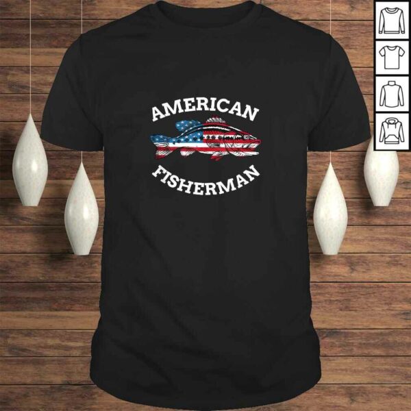 4th of July Fishing American Flag American Fisherman TShirt