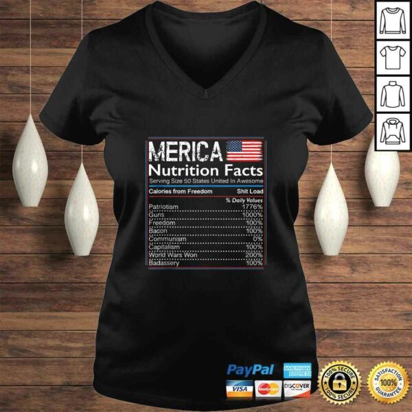 4th of July Proud American Shirt Merica Nutrition Facts TShirt