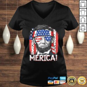 4th of July Shirts for Men Merica Abe Lincoln Women Tee Gift