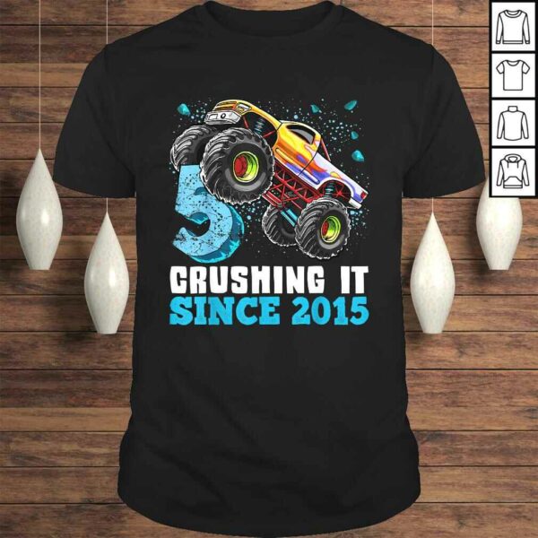 5 Crushing It Since 2015 Monster Truck 5th Birthday Gift Boy Shirt