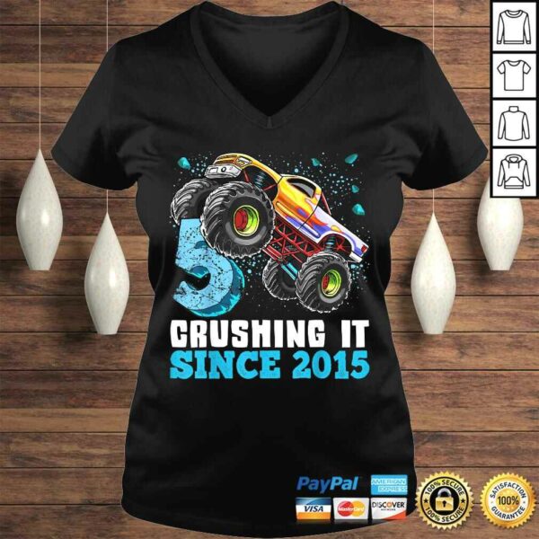 5 Crushing It Since 2015 Monster Truck 5th Birthday Gift Boy Shirt