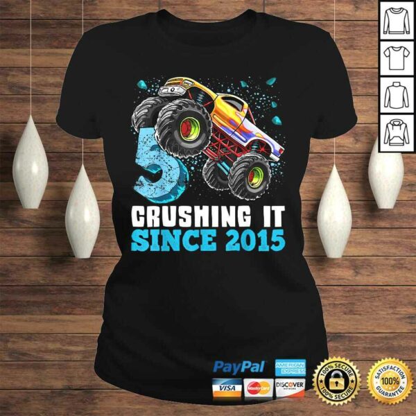 5 Crushing It Since 2015 Monster Truck 5th Birthday Gift Boy Shirt