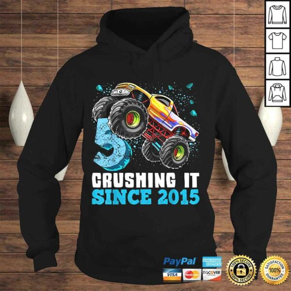 5 Crushing It Since 2015 Monster Truck 5th Birthday Gift Boy Shirt