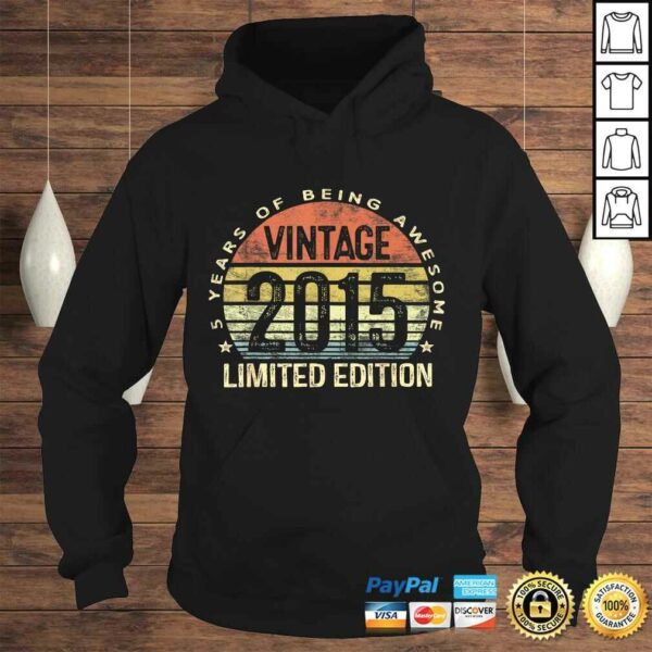 5 Year Old Gifts Vintage 2015 Limited Edition 5th Birthday Shirt