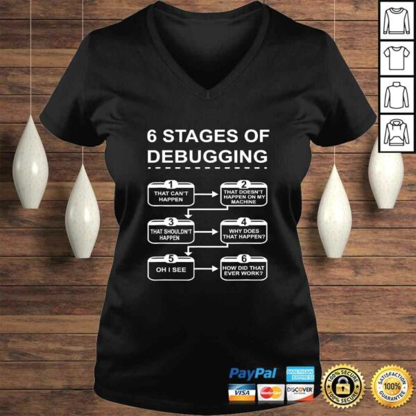 6 Stages of Debugging design Programming Computer Science Shirt