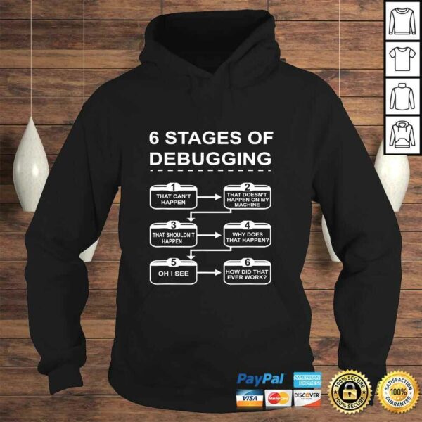 6 Stages of Debugging design Programming Computer Science Shirt