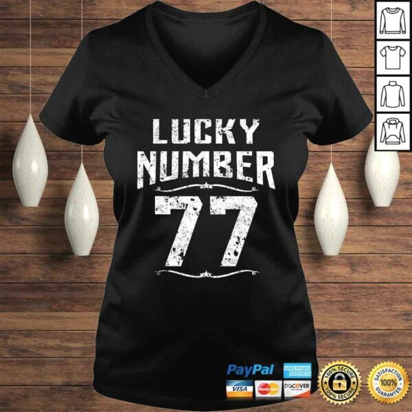 77th Birthday Gifts Lucky Number 77 Years Old Shirt Awesome