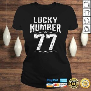77th Birthday Gifts Lucky Number 77 Years Old Shirt Awesome 3