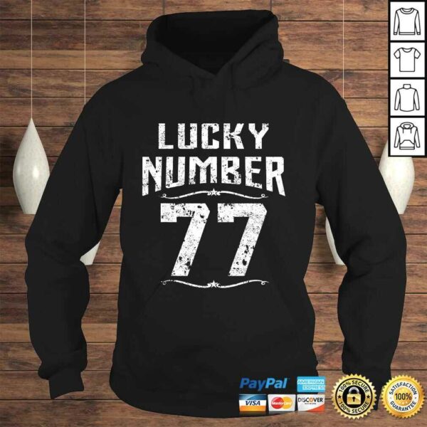 77th Birthday Gifts Lucky Number 77 Years Old Shirt Awesome