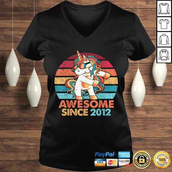 7th Birthday Shirt Awesome Since 2012 Unicorn Flossing Shirt