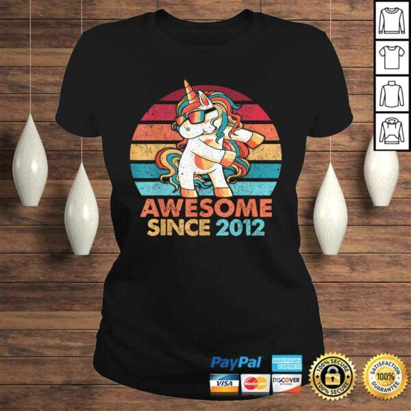 7th Birthday Shirt Awesome Since 2012 Unicorn Flossing Shirt