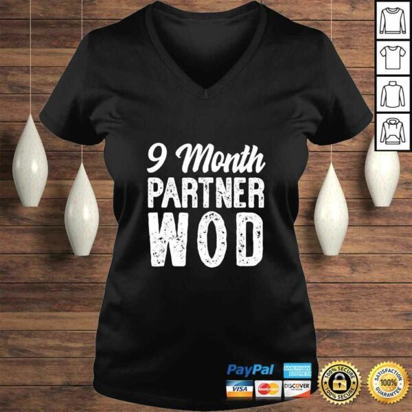 9 Month Partner WOD Workout Running Pregnancy Announcement Shirt