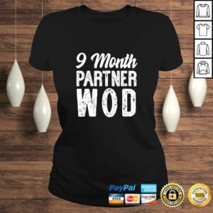 9 Month Partner WOD Workout Running Pregnancy Announcement Shirt 2 9 Month Partner WOD Workout Running Pregnancy Announcement Shirt 3
