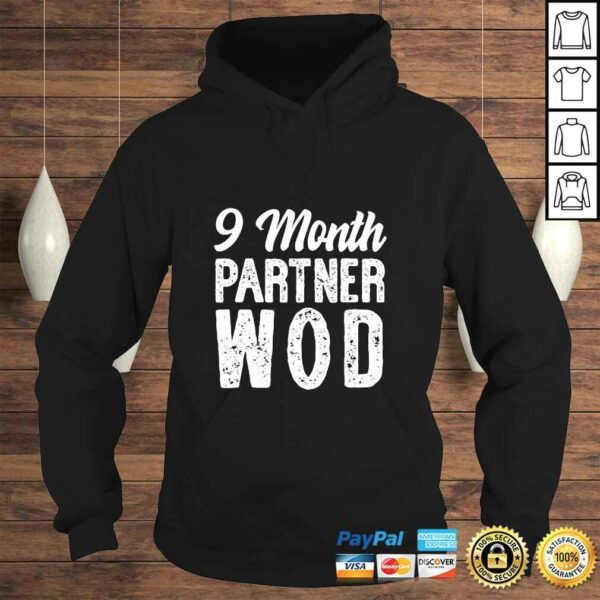 9 Month Partner WOD Workout Running Pregnancy Announcement Shirt