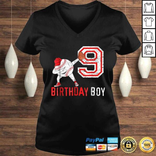 9 Years Old Baseball Boy Born 2009 9th Ninth Birthday Shirt