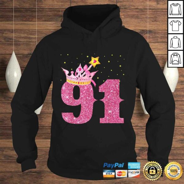 91th Birthday Girl Pink Crown 91 Years old Shirt Gifts