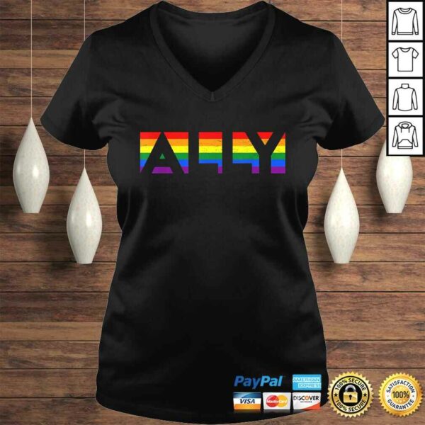 ALLY LGBTQ Rainbow Pride Flag Lesbian Gay Vintage Gift Top