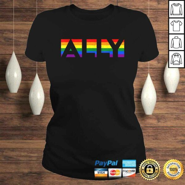 ALLY LGBTQ Rainbow Pride Flag Lesbian Gay Vintage Gift Top