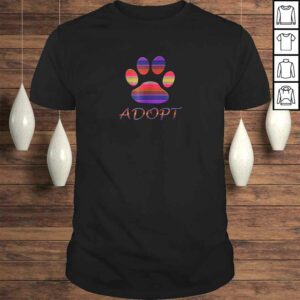 Adopt Animals Rescue Dog Shirt Paw Print Colorful Design Adopt Animals Rescue Dog Shirt Paw Print Colorful Design