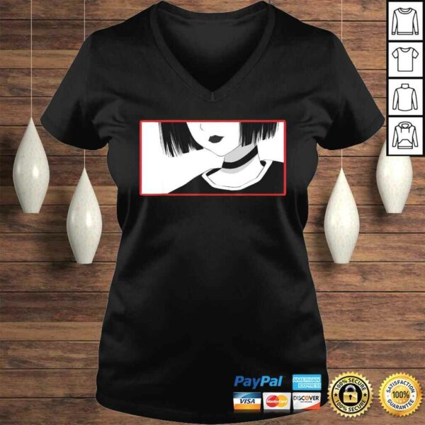 Aesthetic Goth Anime Girl Tee – Soft Grunge Aesthetic Gothic V-Neck T-Shirt