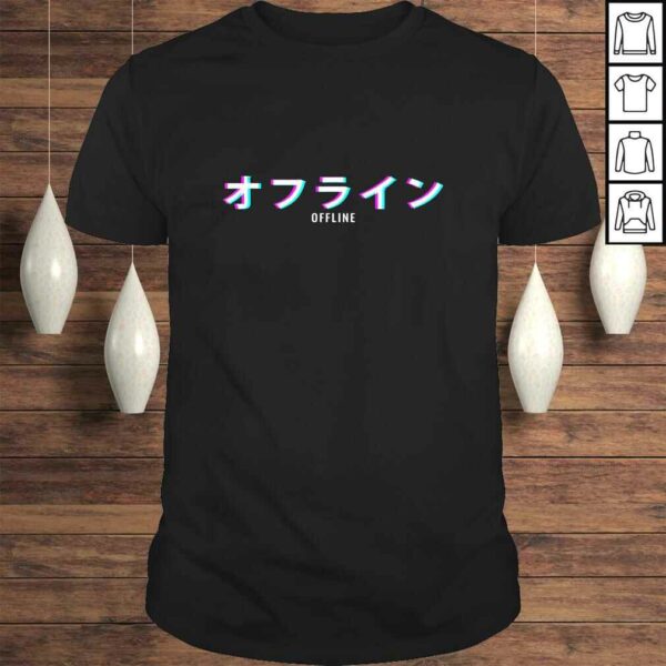 Aesthetic Offline Japanese Text Vaporwave Shirt