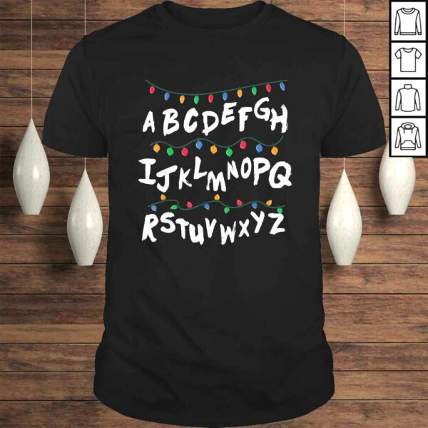 Alphabet Christmas Lights Shirt Stranger Tee Gift