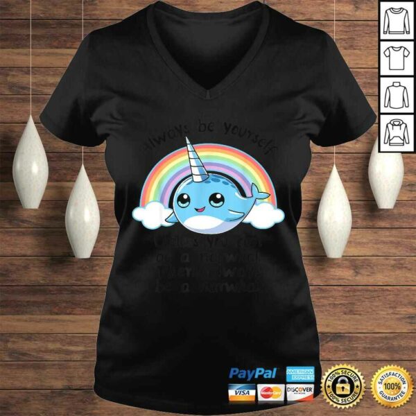 Always Be A Narwhal Unicorn Shirt Girls Kids Women Rainbow